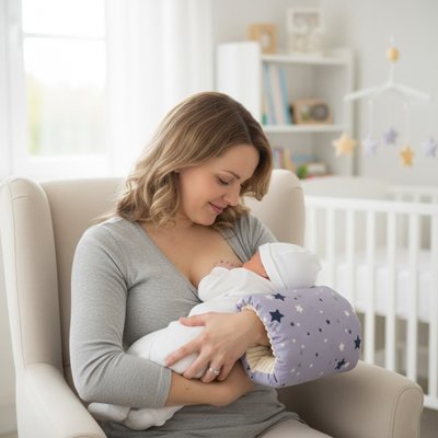 Coussin d'allaitement  maman qui allaite son bébé 